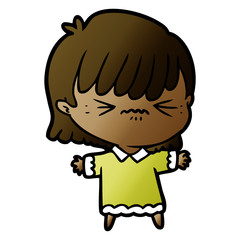 annoyed cartoon girl