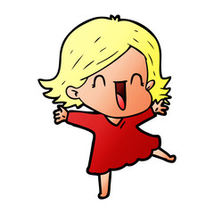cartoon laughing woman