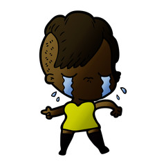 cartoon crying girl