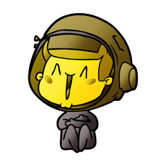 happy cartoon astronaut