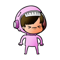 angry cartoon space girl