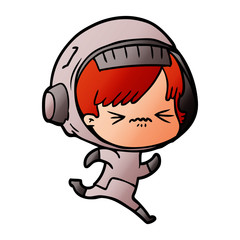 cartoon space girl running