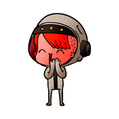 giggling cartoon space girl