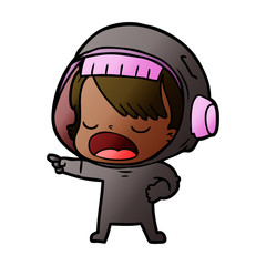 cartoon talking astronaut