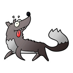 cartoon hungry wolf