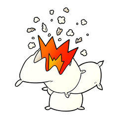 cartoon pillow fight