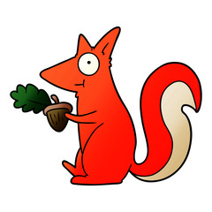 cartoon squirrel with acorn