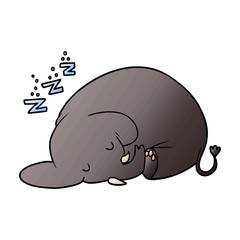 cartoon sleeping elephant