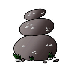cartoon large stacked stones