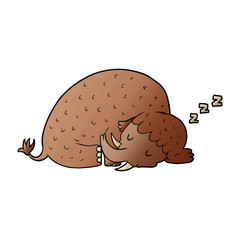cartoon mammoth sleeping