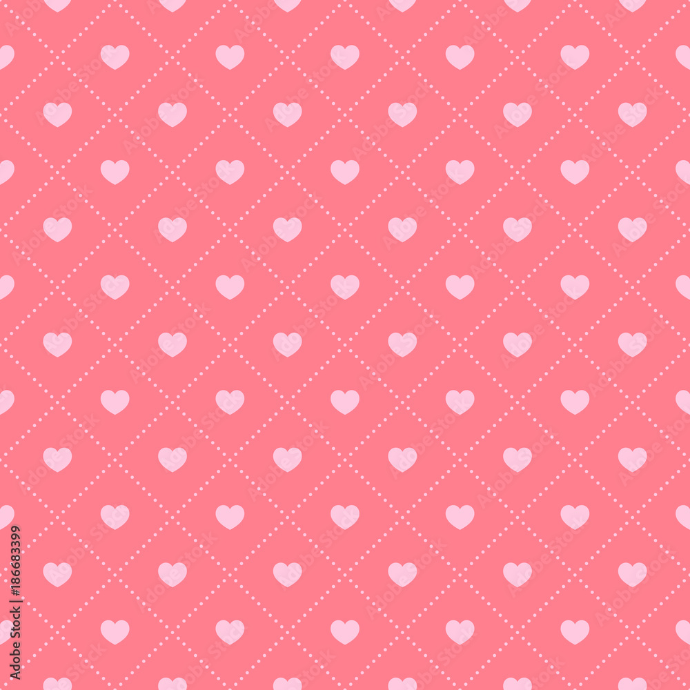 Poster vector seamless pattern with hearts.