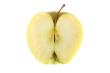 Top view of sliced yellow apple