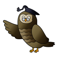 cartoon owl graduate
