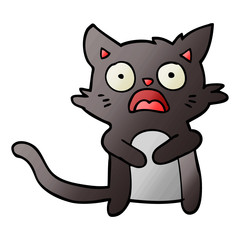 cartoon horrified cat