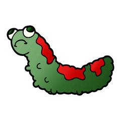 cartoon unhappy caterpillar