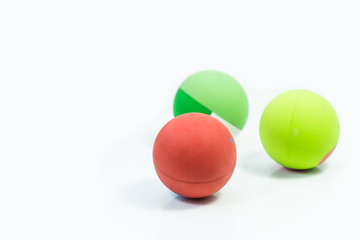 Pet supplies about toys for pet isolated on white.