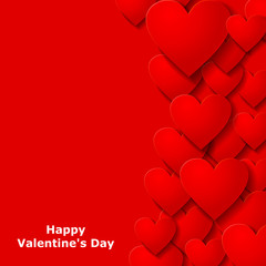 Valentines hearts red background