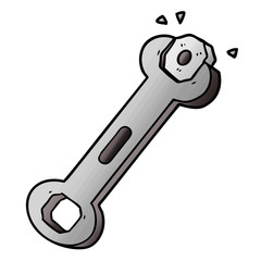 cartoon spanner turning nut