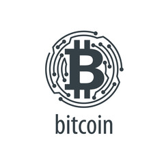 Obraz premium icon vector bitcoin