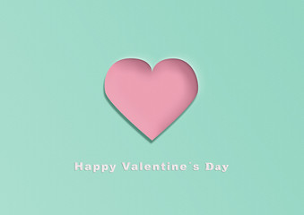 Happy valentine´s day card in paper look