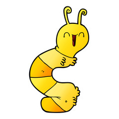 cartoon happy caterpillar