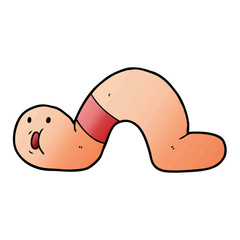 cartoon surprised worm