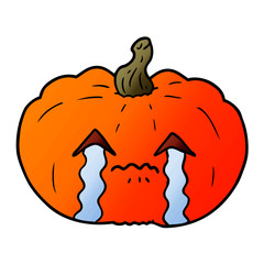 cartoon crying halloween pumpkin