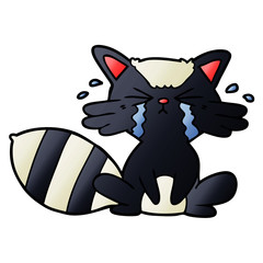 cartoon raccoon crying