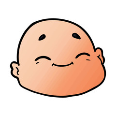 cartoon happy bald man