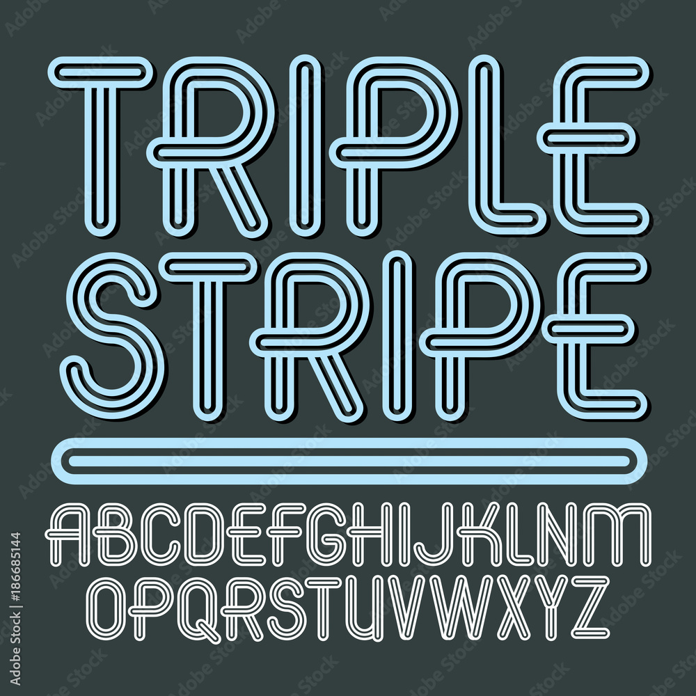Fototapete set of trendy vector capital alphabet letters isolated. retro type font, script from a to z can be u