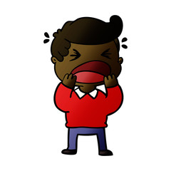 cartoon shouting man