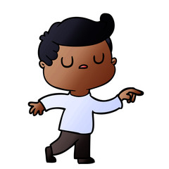 cartoon aloof man pointing finger