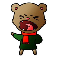 Obraz premium angry cartoon bear