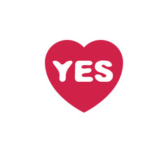 Red yes checkmark, right. Vector voting sign, choice metaphor isolated on white.