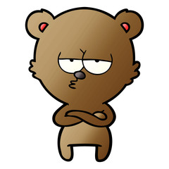 Fototapeta premium bored bear cartoon