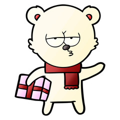 christmas polar bear cartoon
