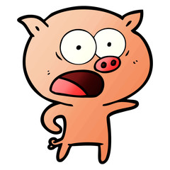 cartoon pig shouting