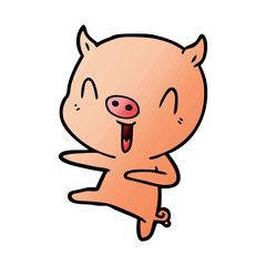 cartoon pig dancing
