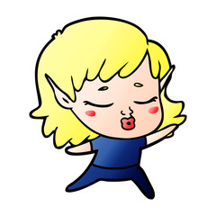 pretty cartoon elf girl