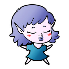 pretty cartoon elf girl