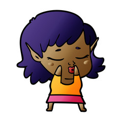 pretty cartoon elf girl