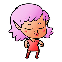 Fototapeta premium pretty cartoon elf girl