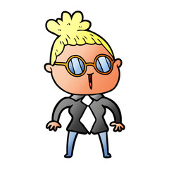 cartoon woman wearing spectacles