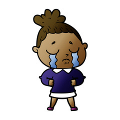 cartoon crying woman