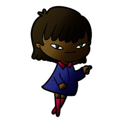 cartoon pointing woman