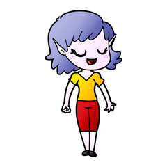 happy cartoon elf girl