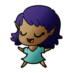 happy cartoon elf girl