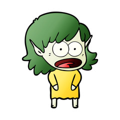 cartoon shocked elf girl