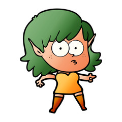 cartoon shocked elf girl