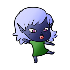 pretty cartoon elf girl